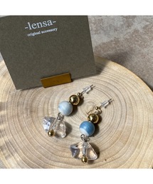 【-lensa-】ブルーソーダなコットンパールの小ぶりピアス(MA)