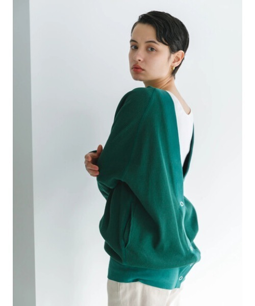 koe(コエ)の「前後2WAYリブカーディガン*(カーディガン/ボレロ・レディース・グリーン/モカ・M)」の7枚目の写真