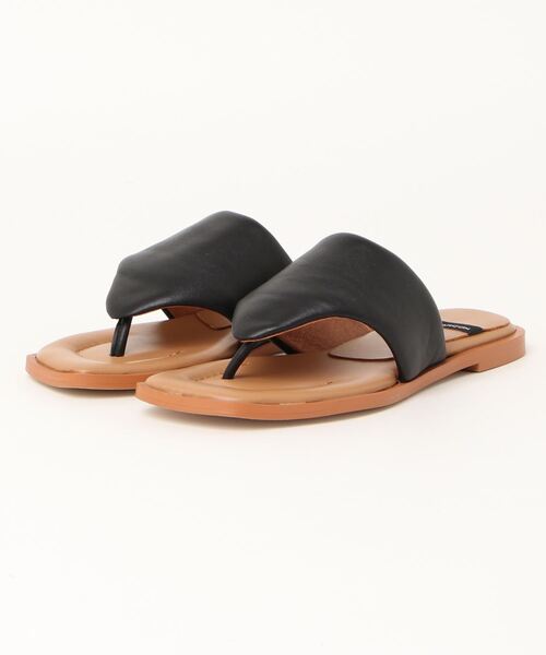inter-chaussures(インターショシュール)の「【ANGEL ALARCON】スクエアトウフラットトングサンダル(D22204)(サンダル・レディース・ブラック/ベージュ/ライトピンク・38/35/36/37)」の2枚目の写真