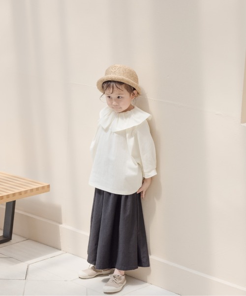 LOWRYS FARM（ローリーズファーム）の「エリギャザープルオーバー　270955（Tシャツ/カットソー・キッズ・アイボリー/グリーン/パープル/オフホワイト・110cm/120cm/130cm/140cm/150cm）」の16枚目の写真