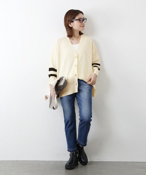 JOURNAL STANDARD（ジャーナルスタンダード）の「PREPPYカーディガン◆（カーディガン/ボレロ・レディース・ネイビー/ナチュラル・FREE）」の3枚目の写真