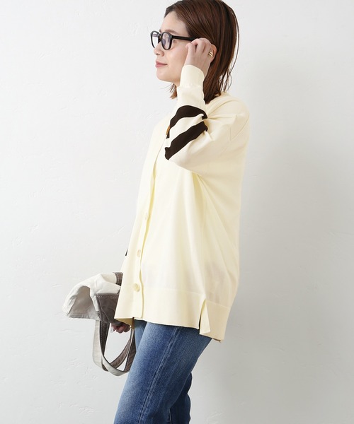 JOURNAL STANDARD（ジャーナルスタンダード）の「PREPPYカーディガン◆（カーディガン/ボレロ・レディース・ネイビー/ナチュラル・FREE）」の5枚目の写真