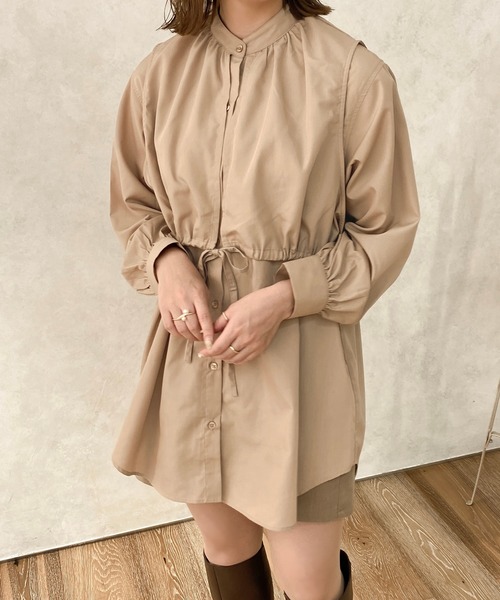 apres jour clair(アプレジュールクレア)の「【apresjour clair】レイヤードチュニックシャツ(シャツ/ブラウス・レディース・アイボリー/モカ・X-LARGE/フリー)」の17枚目の写真