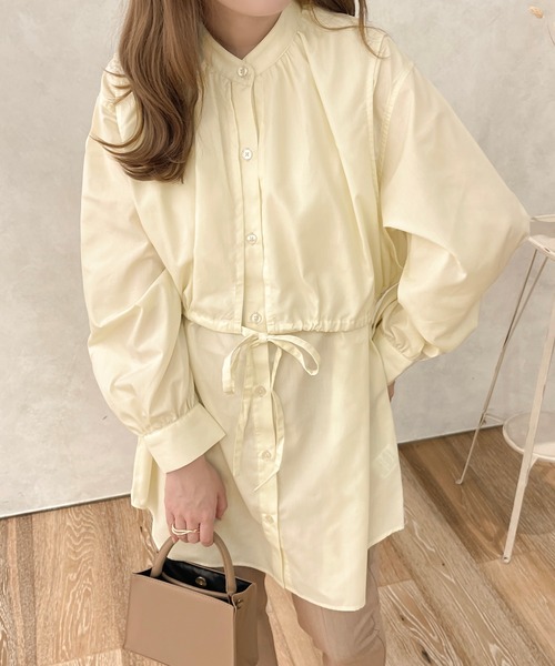 apres jour clair(アプレジュールクレア)の「【apresjour clair】レイヤードチュニックシャツ(シャツ/ブラウス・レディース・アイボリー/モカ・X-LARGE/フリー)」の12枚目の写真