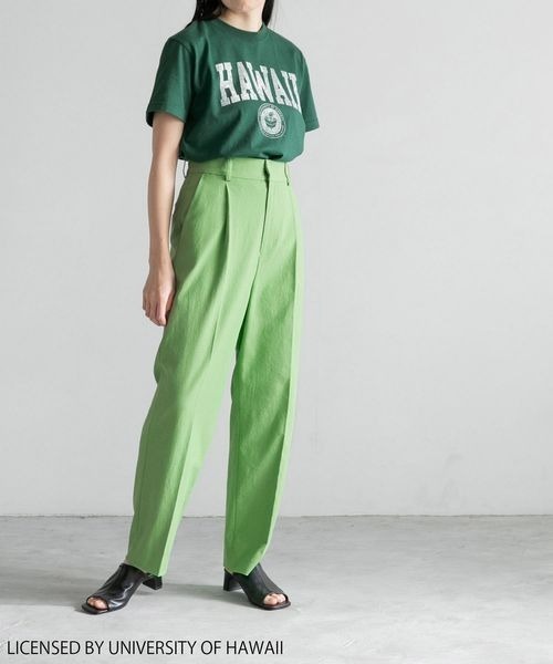 yuw（ユウ）の「ＣＯＬＬＥＧＥ　ＳＳ　Ｔ　258413（Tシャツ/カットソー・レディース・ブラック/グリーン・FREE）」の17枚目の写真