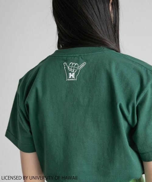 yuw（ユウ）の「ＣＯＬＬＥＧＥ　ＳＳ　Ｔ　258413（Tシャツ/カットソー・レディース・ブラック/グリーン・FREE）」の19枚目の写真