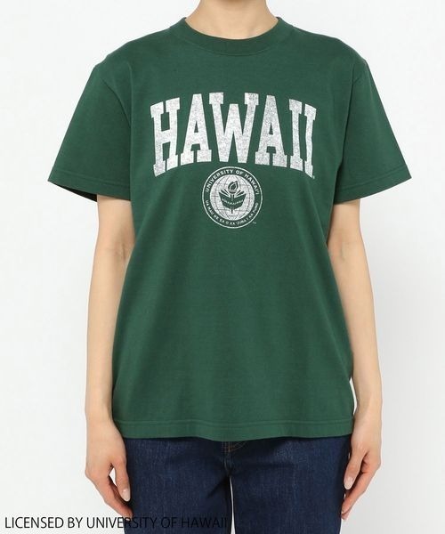 yuw（ユウ）の「ＣＯＬＬＥＧＥ　ＳＳ　Ｔ　258413（Tシャツ/カットソー・レディース・ブラック/グリーン・FREE）」の7枚目の写真