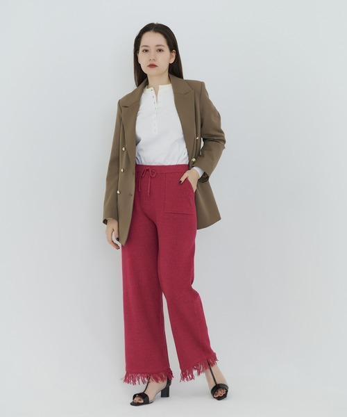 TINA:JOJUN(ティーナジョジュン)の「フリンジ ニットパンツ TINA:JOJUN(その他パンツ・レディース・ネイビー/ピンク・S/M)」の5枚目の写真