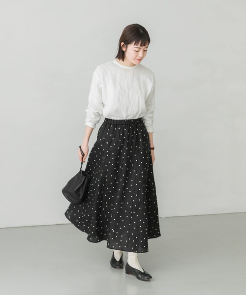 かぐれ(カグレ)の「リネンドットスカート(スカート・レディース・ブラック/ナチュラル・FREE)」の8枚目の写真