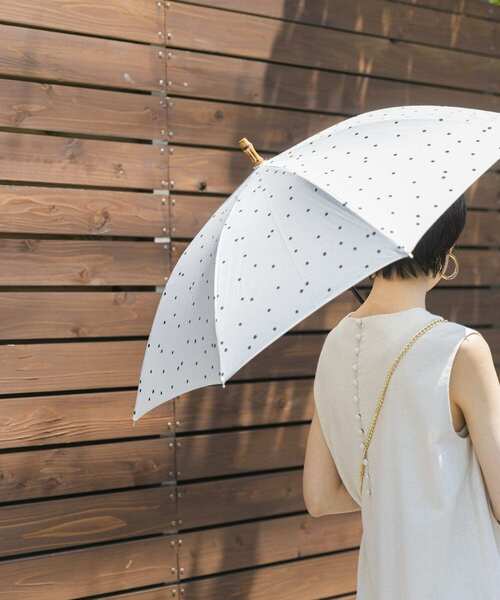 URBAN RESEARCH（アーバンリサーチ）の「『晴雨兼用』バンブーパラソル（長傘・レディース・イエロー/ドット/ブラック・-）」の3枚目の写真