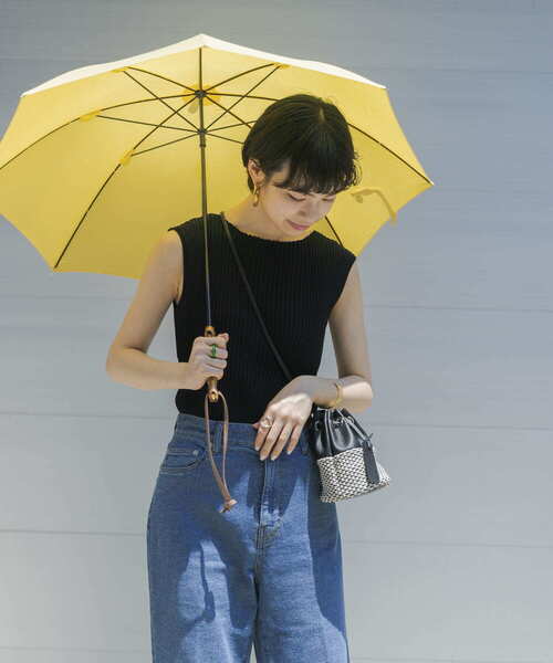 URBAN RESEARCH（アーバンリサーチ）の「『晴雨兼用』バンブーパラソル（長傘・レディース・イエロー/ドット/ブラック・-）」の9枚目の写真