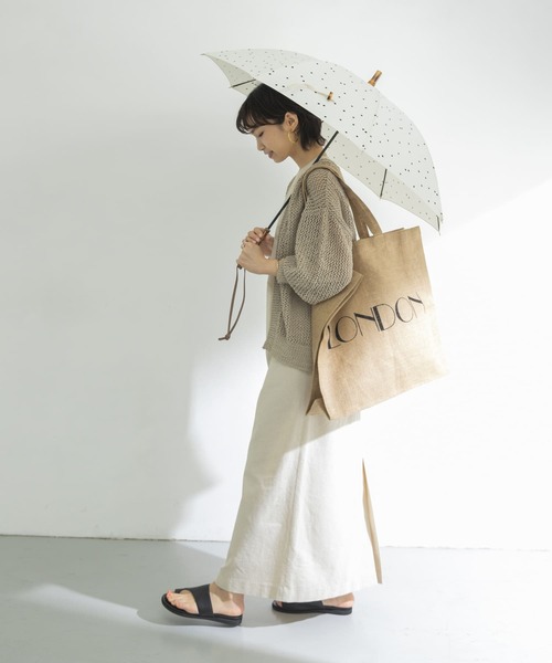 URBAN RESEARCH（アーバンリサーチ）の「『晴雨兼用』バンブーパラソル（長傘・レディース・イエロー/ドット/ブラック・-）」の21枚目の写真