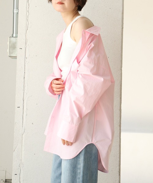 notch.（ノッチ）の「ビックポケットオーバーサイズシャツ（シャツ/ブラウス・レディース・ピンク/ブルー/オフホワイト・M）」の10枚目の写真