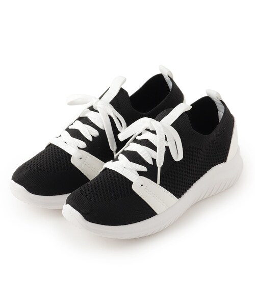 SHOO・LA・RUE（シューラルー）の「◆ニットスニーカー（スニーカー・レディース・グレー/サンドベージュ/ブラック・35/45）」の2枚目の写真