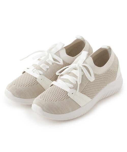 SHOO・LA・RUE（シューラルー）の「◆ニットスニーカー（スニーカー・レディース・グレー/サンドベージュ/ブラック・35/45）」の9枚目の写真