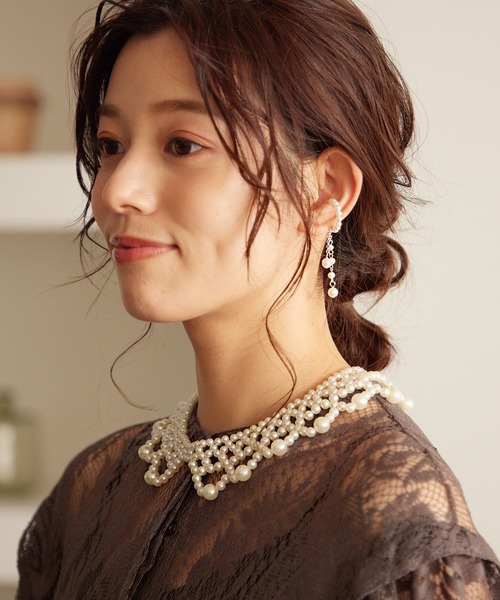 Kana（カナ）の「パール フープ ドロップ 結婚式 お呼ばれ イヤーカフ（イヤーカフ・レディース・シルバー/ゴールド・フリー）」の6枚目の写真