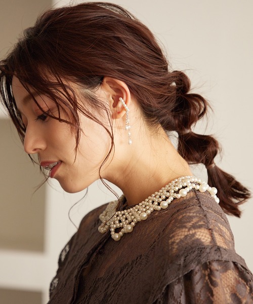 Kana（カナ）の「パール フープ ドロップ 結婚式 お呼ばれ イヤーカフ（イヤーカフ・レディース・シルバー/ゴールド・フリー）」の7枚目の写真