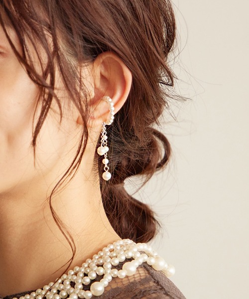 Kana（カナ）の「パール フープ ドロップ 結婚式 お呼ばれ イヤーカフ（イヤーカフ・レディース・シルバー/ゴールド・フリー）」の11枚目の写真