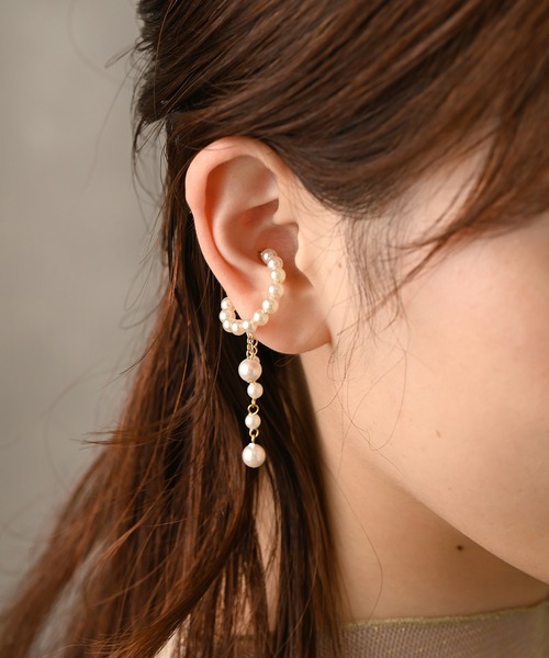 Kana（カナ）の「パール フープ ドロップ 結婚式 お呼ばれ イヤーカフ（イヤーカフ・レディース・シルバー/ゴールド・フリー）」の16枚目の写真