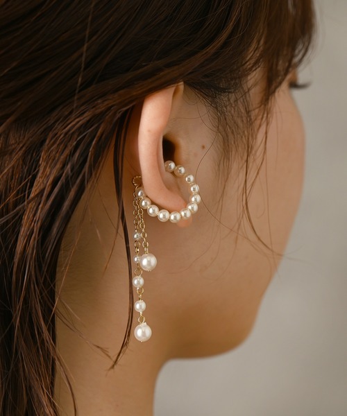 Kana（カナ）の「パール フープ ドロップ 結婚式 お呼ばれ イヤーカフ（イヤーカフ・レディース・シルバー/ゴールド・フリー）」の17枚目の写真