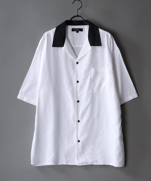 SITRY（シトリー）の「Oversize Drop shoulder Cleric Open Collar Shirt/オーバーサイズ ドロップショルダー クレリック オープンカラー シャツ（シャツ/ブラウス・メンズ・ホワイト/チャコールグレー/ブラック/ブルーグリーン/グレイッシュベージュ/グレイッシュブルー・M/L）」の3枚目の写真