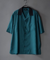 Oversize Drop shoulder Cleric Open Collar Shirt/オーバーサイズ ドロップショルダー クレリック オープンカラー シャツ