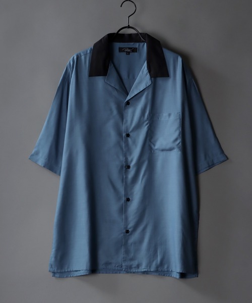 SITRY（シトリー）の「Oversize Drop shoulder Cleric Open Collar Shirt/オーバーサイズ ドロップショルダー クレリック オープンカラー シャツ（シャツ/ブラウス・メンズ・ホワイト/チャコールグレー/ブラック/ブルーグリーン/グレイッシュベージュ/グレイッシュブルー・M/L）」の2枚目の写真