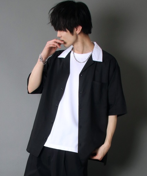 SITRY（シトリー）の「Oversize Drop shoulder Cleric Open Collar Shirt/オーバーサイズ ドロップショルダー クレリック オープンカラー シャツ（シャツ/ブラウス・メンズ・ホワイト/チャコールグレー/ブラック/ブルーグリーン/グレイッシュベージュ/グレイッシュブルー・M/L）」の19枚目の写真