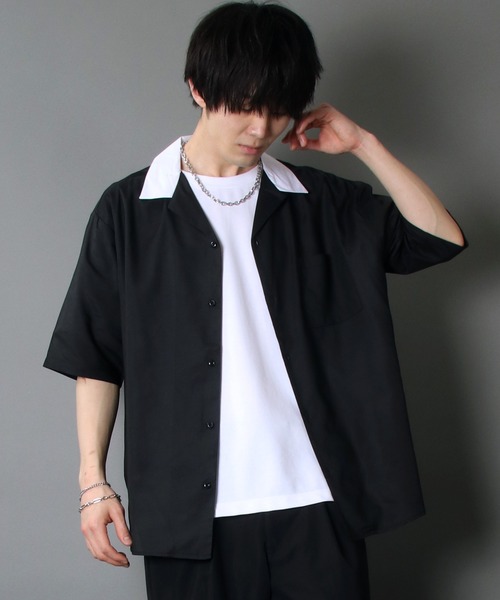 SITRY（シトリー）の「Oversize Drop shoulder Cleric Open Collar Shirt/オーバーサイズ ドロップショルダー クレリック オープンカラー シャツ（シャツ/ブラウス・メンズ・ホワイト/チャコールグレー/ブラック/ブルーグリーン/グレイッシュベージュ/グレイッシュブルー・M/L）」の20枚目の写真
