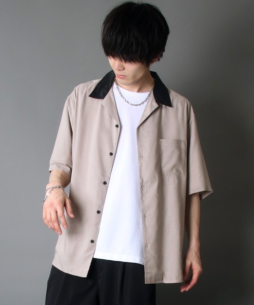 SITRY（シトリー）の「Oversize Drop shoulder Cleric Open Collar Shirt/オーバーサイズ ドロップショルダー クレリック オープンカラー シャツ（シャツ/ブラウス・メンズ・ホワイト/チャコールグレー/ブラック/ブルーグリーン/グレイッシュベージュ/グレイッシュブルー・M/L）」の21枚目の写真