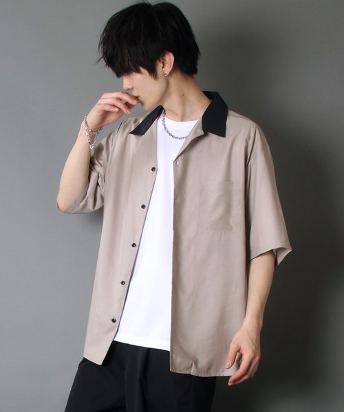 SITRY（シトリー）の「Oversize Drop shoulder Cleric Open Collar Shirt/オーバーサイズ ドロップショルダー クレリック オープンカラー シャツ（シャツ/ブラウス・メンズ・ホワイト/チャコールグレー/ブラック/ブルーグリーン/グレイッシュベージュ/グレイッシュブルー・M/L）」の22枚目の写真
