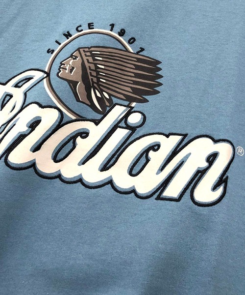 INDIAN MOTOCYCLE(インディアンモトサイクル)の「INDIAN × ADMIX-Japan 16/- 空紡糸コットン インディアン オリジナル 半袖 Tシャツ(Tシャツ/カットソー・メンズ・グレイッシュブルー/ホワイト/グリーン・50/48)」の11枚目の写真