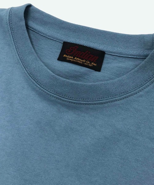 INDIAN MOTOCYCLE(インディアンモトサイクル)の「INDIAN × ADMIX-Japan 16/- 空紡糸コットン インディアン オリジナル 半袖 Tシャツ(Tシャツ/カットソー・メンズ・グレイッシュブルー/ホワイト/グリーン・50/48)」の10枚目の写真