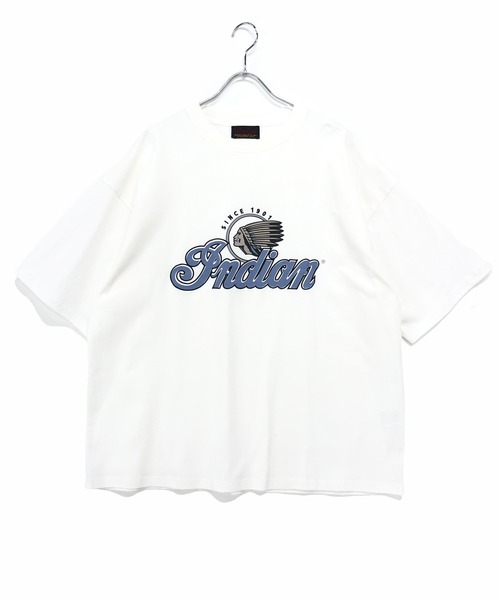 INDIAN MOTOCYCLE(インディアンモトサイクル)の「INDIAN × ADMIX-Japan 16/- 空紡糸コットン インディアン オリジナル 半袖 Tシャツ(Tシャツ/カットソー・メンズ・グレイッシュブルー/ホワイト/グリーン・50/48)」の15枚目の写真