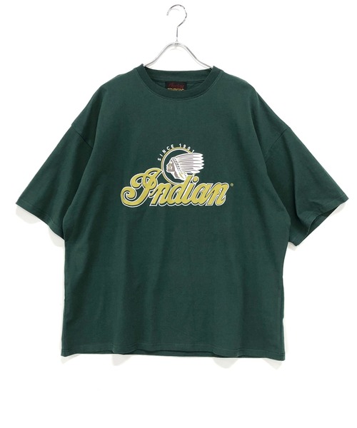 INDIAN MOTOCYCLE(インディアンモトサイクル)の「INDIAN × ADMIX-Japan 16/- 空紡糸コットン インディアン オリジナル 半袖 Tシャツ(Tシャツ/カットソー・メンズ・グレイッシュブルー/ホワイト/グリーン・50/48)」の7枚目の写真