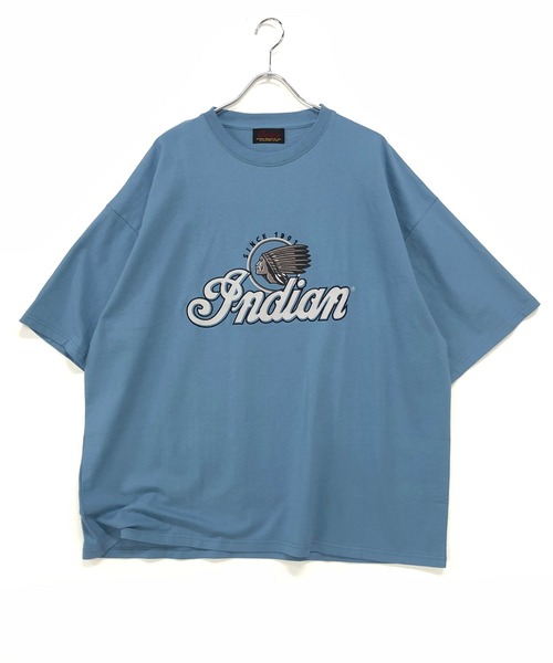 INDIAN MOTOCYCLE(インディアンモトサイクル)の「INDIAN × ADMIX-Japan 16/- 空紡糸コットン インディアン オリジナル 半袖 Tシャツ(Tシャツ/カットソー・メンズ・グレイッシュブルー/ホワイト/グリーン・50/48)」の12枚目の写真