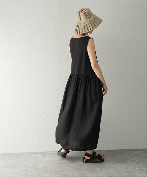 ARMEN(アーメン)の「【ARMEN/アーメン】 LINEN PLAIN BOAT NECK N/S OP:ワンピース(ワンピース・レディース・チャコールグレー/ブラック・SMALL)」の10枚目の写真
