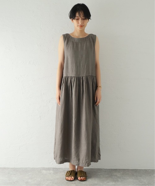 ARMEN(アーメン)の「【ARMEN/アーメン】 LINEN PLAIN BOAT NECK N/S OP:ワンピース(ワンピース・レディース・チャコールグレー/ブラック・SMALL)」の12枚目の写真