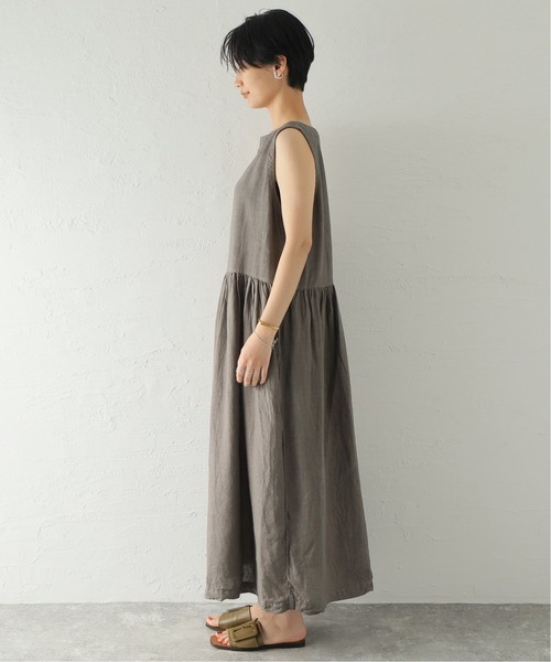 ARMEN(アーメン)の「【ARMEN/アーメン】 LINEN PLAIN BOAT NECK N/S OP:ワンピース(ワンピース・レディース・チャコールグレー/ブラック・SMALL)」の13枚目の写真
