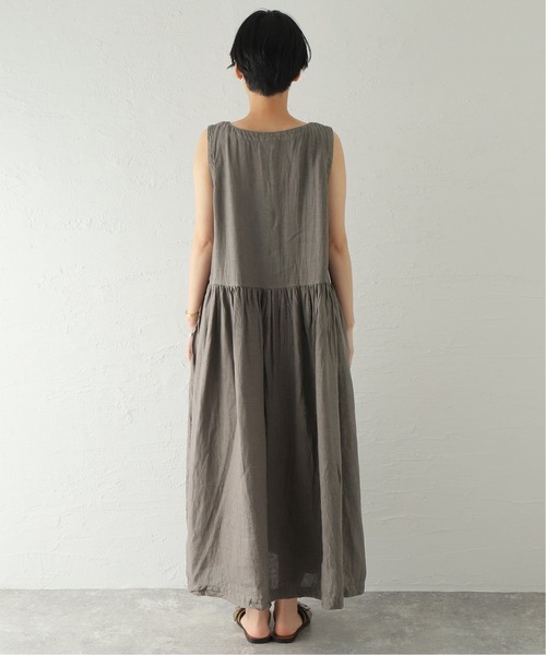 ARMEN(アーメン)の「【ARMEN/アーメン】 LINEN PLAIN BOAT NECK N/S OP:ワンピース(ワンピース・レディース・チャコールグレー/ブラック・SMALL)」の8枚目の写真