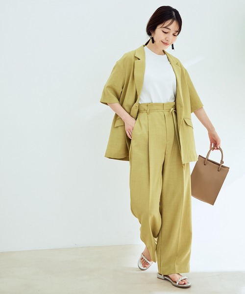 VIS(ビス)の「【接触冷感】ハーフスリーブベーシックニット(ニット/セーター・レディース・ブラック/ホワイト/ブラウン系その他2/グリーン/ピンク系その他2・FREE)」の9枚目の写真