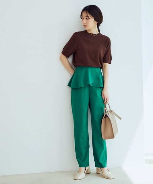 VIS(ビス)の「【接触冷感】ハーフスリーブベーシックニット(ニット/セーター・レディース・ブラック/ホワイト/ブラウン系その他2/グリーン/ピンク系その他2・FREE)」の15枚目の写真