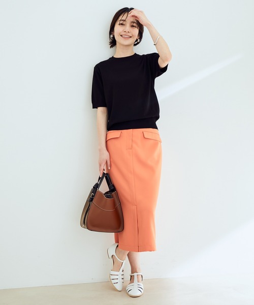 VIS(ビス)の「【接触冷感】ハーフスリーブベーシックニット(ニット/セーター・レディース・ブラック/ホワイト/ブラウン系その他2/グリーン/ピンク系その他2・FREE)」の13枚目の写真