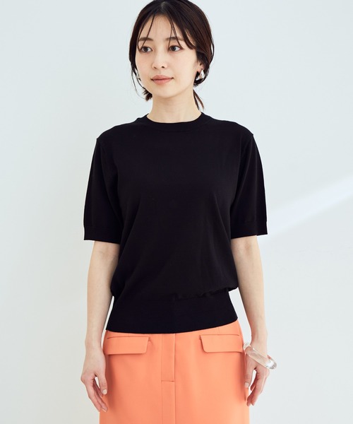 VIS(ビス)の「【接触冷感】ハーフスリーブベーシックニット(ニット/セーター・レディース・ブラック/ホワイト/ブラウン系その他2/グリーン/ピンク系その他2・FREE)」の18枚目の写真