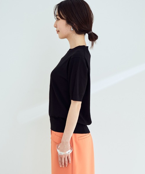 VIS(ビス)の「【接触冷感】ハーフスリーブベーシックニット(ニット/セーター・レディース・ブラック/ホワイト/ブラウン系その他2/グリーン/ピンク系その他2・FREE)」の21枚目の写真