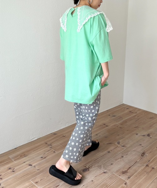 wee9s(ウィークス)の「daisy flare pants / デイジーフレアパンツ(スウェットパンツ・レディース・ブラック/レッド・FREE)」の15枚目の写真