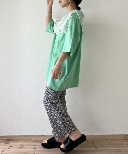 wee9s(ウィークス)の「daisy flare pants / デイジーフレアパンツ(スウェットパンツ・レディース・ブラック/レッド・FREE)」の12枚目の写真