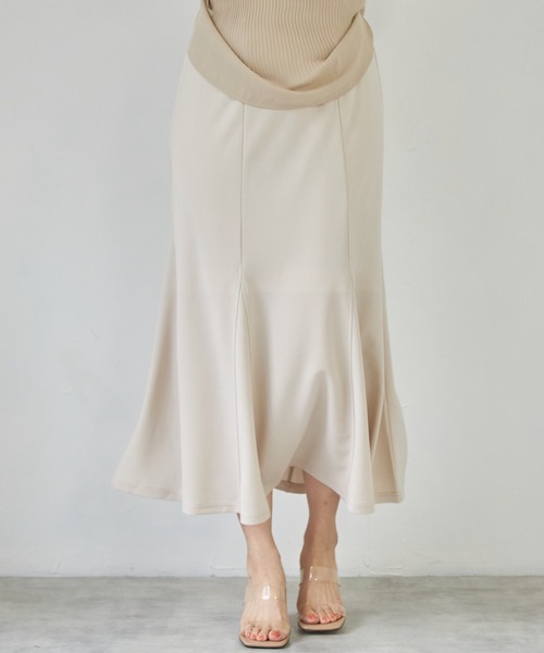 deux amour（ドゥーザムール）の「マーメイドスカート（スカート・レディース・ベージュ/ライム/ブラック・MEDIUM）」の3枚目の写真