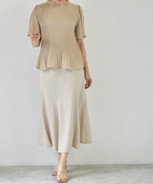 deux amour（ドゥーザムール）の「マーメイドスカート（スカート・レディース・ベージュ/ライム/ブラック・MEDIUM）」の14枚目の写真