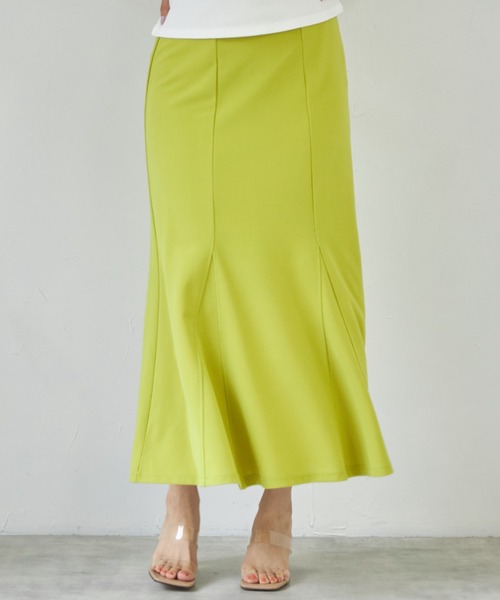 deux amour（ドゥーザムール）の「マーメイドスカート（スカート・レディース・ベージュ/ライム/ブラック・MEDIUM）」の20枚目の写真